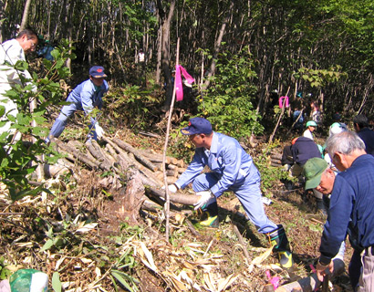 企業の森にて森林整備奉仕活動の状況をご紹介致します。